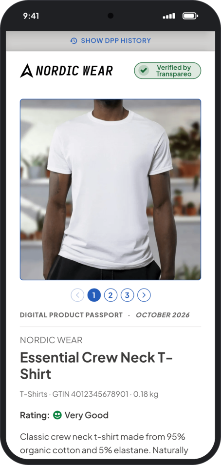 Enlarge image A product passport on a phone