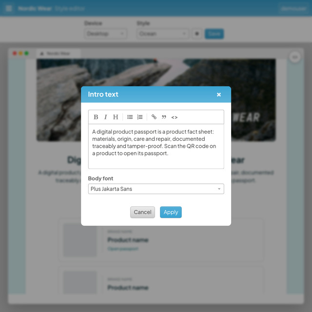 Увеличи изображението Редактиране на текстове в Style Editor